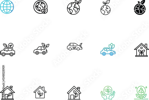 Dynamic Energy Icons bundle Set.