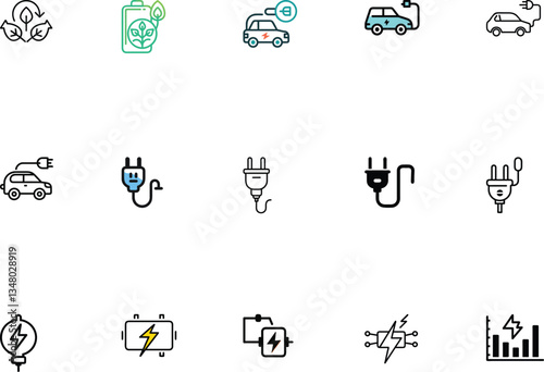 Dynamic Energy Icons bundle Set.