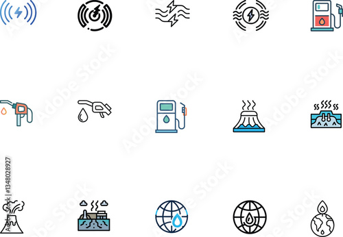 Dynamic Energy Icons bundle Set.