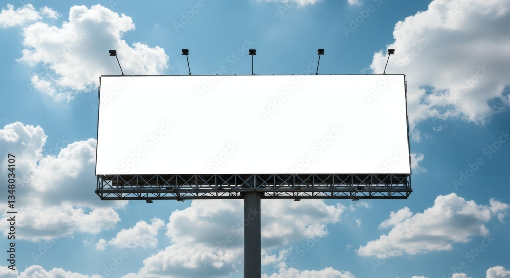 A massive, blank billboard stands tall against a bright sky, offering endless possibilities for impactful advertising campaigns. A massive, blank billboard stands tall against a bright sky, offering endless possibilities for impactful advertising campaigns.