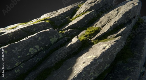 green moss on the rocks Texture 
