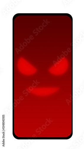 A mobile phone image on a white background with a clipping path to easily separate the object from the scene.