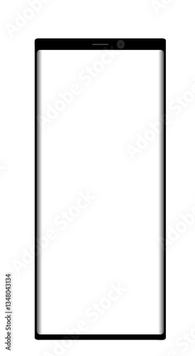 A mobile phone image on a white background with a clipping path to easily separate the object from the scene.