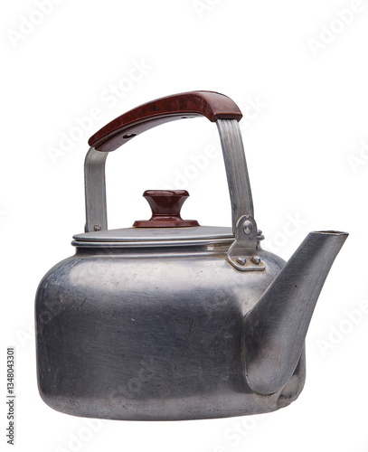 A kettle on a white background with a clipping path to easily separate the object from the scene.
