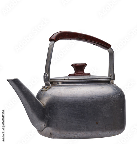 A kettle on a white background with a clipping path to easily separate the object from the scene.