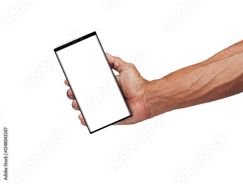 A mobile phone image on a white background with a clipping path to easily separate the object from the scene.