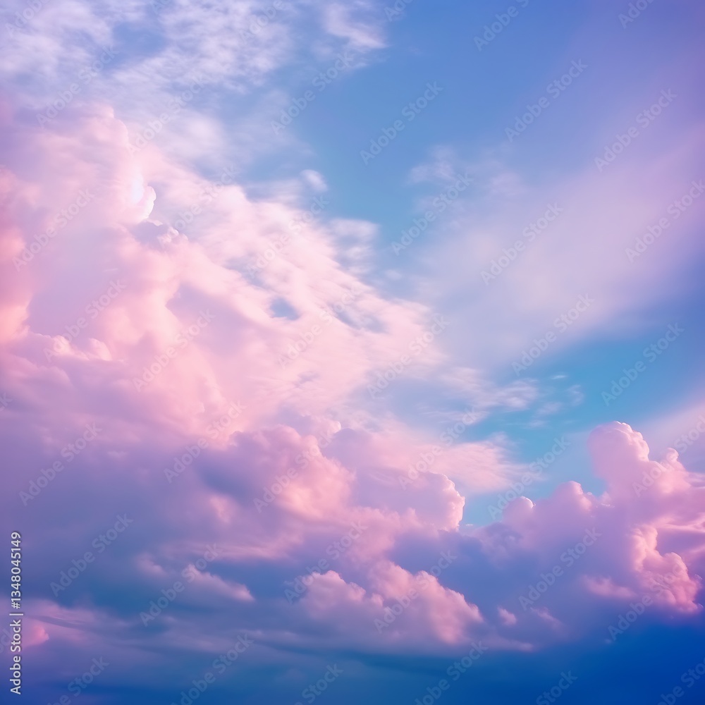 Obraz premium Pink and Blue Cloudscape Sunset Sky