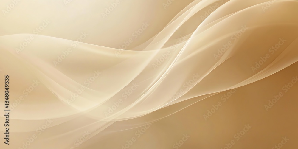 Fototapeta premium Abstract Beige Waves Background with Soft Gradient and Elegant Curves
