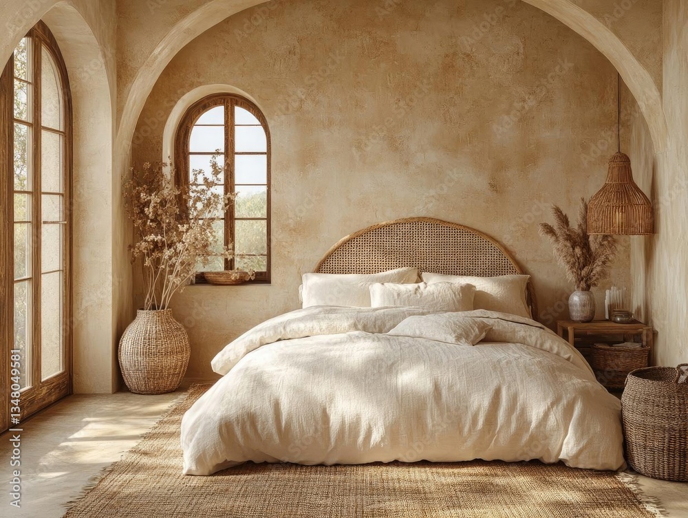 Serene Bedroom Design: Neutral Hues, Natural Textures, and Calming Ambiance Serene Bedroom Design: Neutral Hues, Natural Textures, and Calming Ambiance