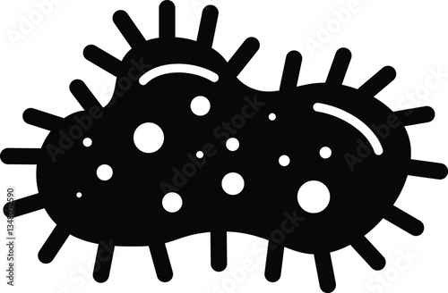 Germ icon. Bacteria icon. Disease molecule. Infection pathogen cell. Concept of microbiome organism,disease, ill, pathogen