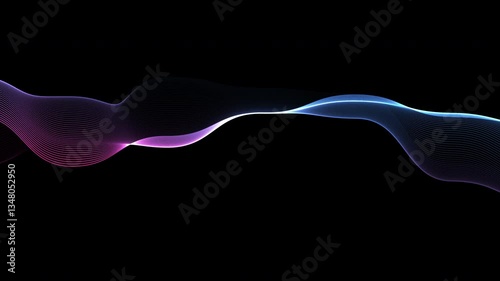 Spectrum waves. Futuristic digital waves flowing smoothly and dynamically in dark environment