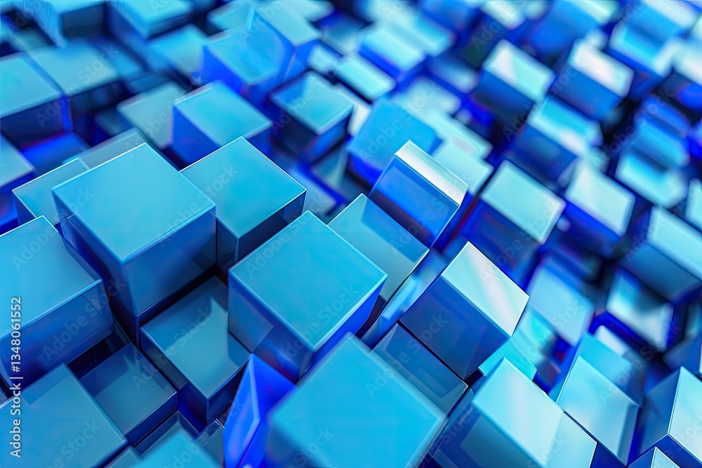 Abstract 3D Render, Blue Geometric Background Design with Cubeshigh Detail, 8K Abstract 3D Render, Blue Geometric Background Design with Cubeshigh Detail, 8K