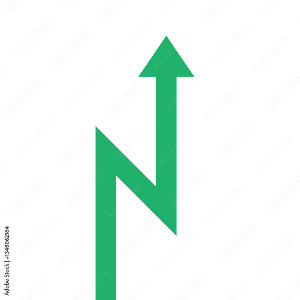 Green arrow business graph pointing straight up vertically representing profit Green arrow business graph pointing straight up vertically representing profit