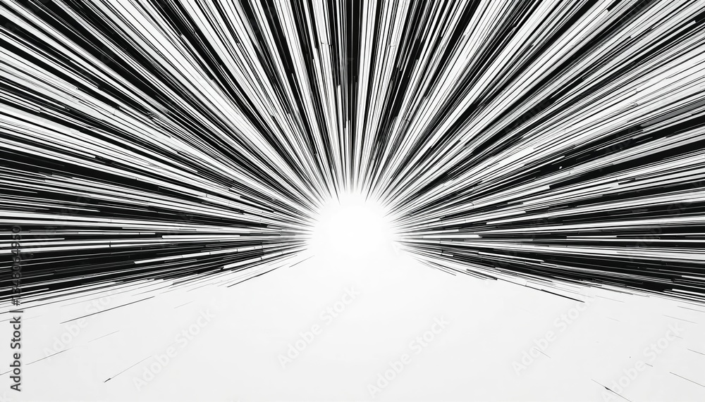 Obraz premium Dynamic burst of light illustrating speed and energy abstract environment digital artwork high-contrast visuals perspective of motion
