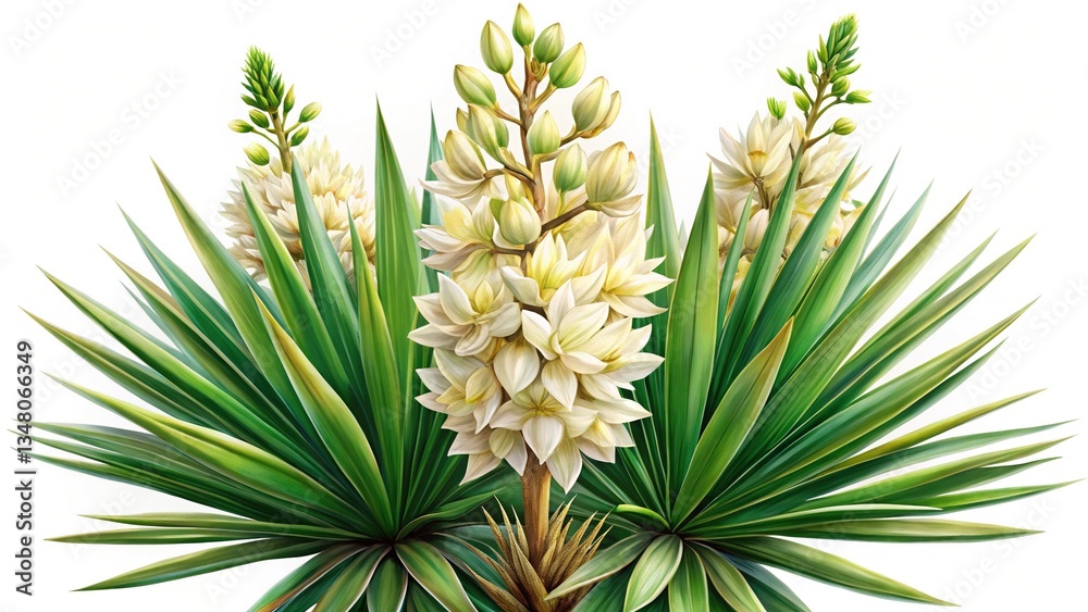 Fototapeta premium New Mexico State Flower - Yucca - Detailed Botanical Illustration