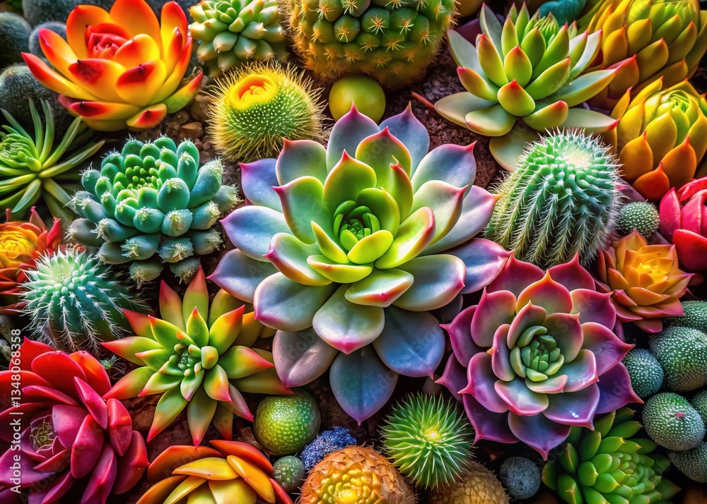 Fototapeta premium Succulent & Cactus Close-up Variety