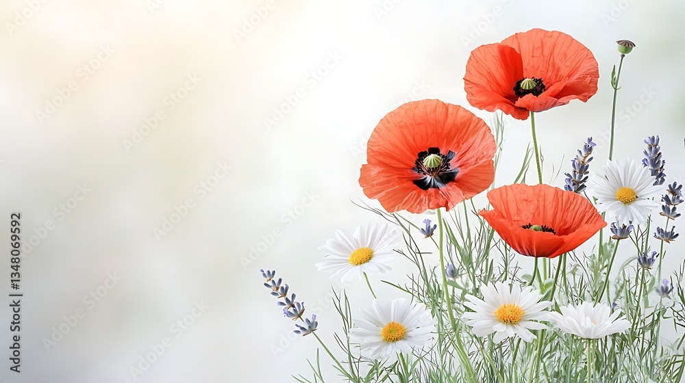 Fototapeta premium Spring action vibrant flower flora in nature close-up view serene environment