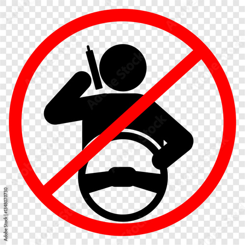 No Driving and phone, sticker vector