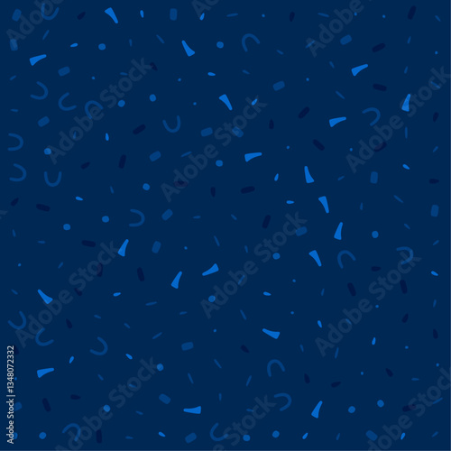a blue background with a lot of random shapes