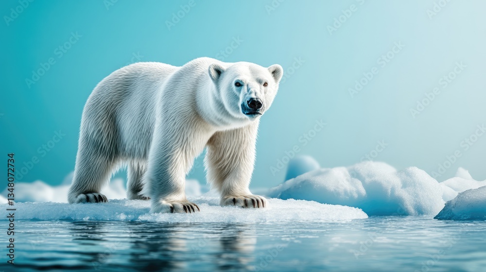 Fototapeta premium Polar Bear Standing on an Ice Floe