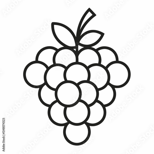 Grape outline icon on white background 