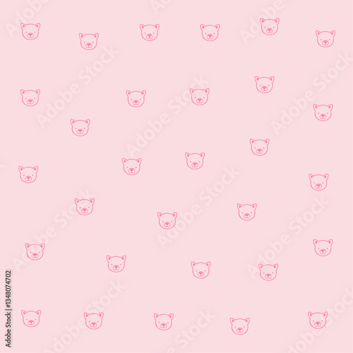 a pattern of a bear's head on a pink background