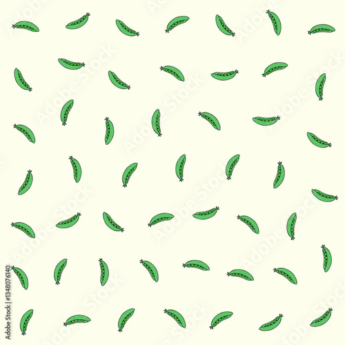 a pattern of green peas on a white background