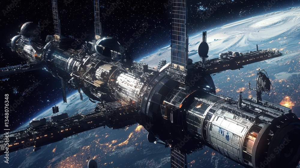Space Station with Advanced AI Technology and Data Analysis Systems Space Station with Advanced AI Technology and Data Analysis Systems