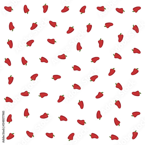 a lot of red peppers are scattered on a white surface