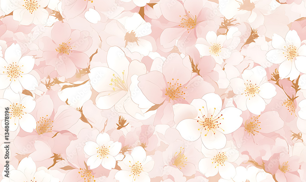 Creative 2D Doodle seamless pattern Floral or flower Illustrations Creative 2D Doodle seamless pattern Floral or flower Illustrations