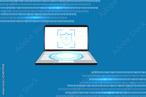 computer security and privacy technology abstract. high security and protection backdrop with binary code