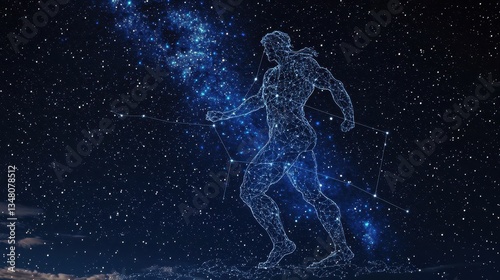 Obraz na płótnie Stunning Cosmic Illustration of Hercules Among the Stars at Night w salonie