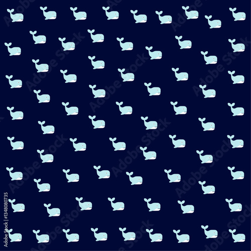 a pattern of a whale with a heart on its tail