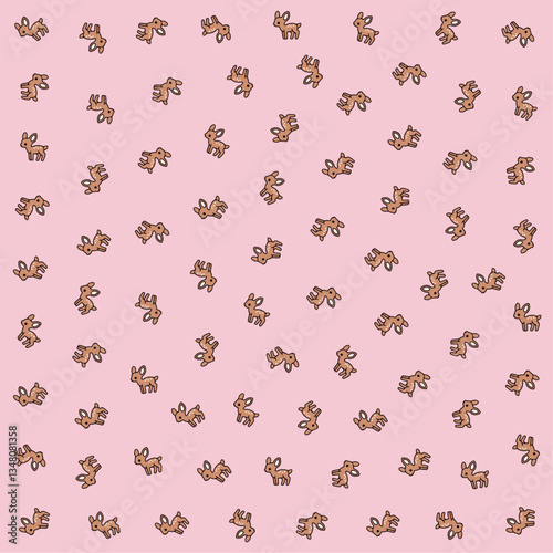 Wallpaper Mural a pattern of small brown dogs on a pink background Torontodigital.ca