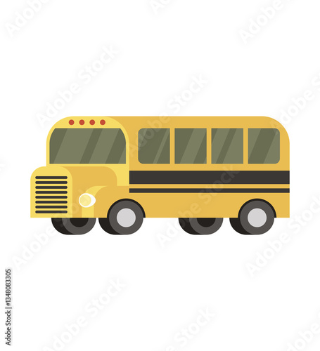 School Bus Icon – Classic Yellow Transport Symbol for Education & Travel