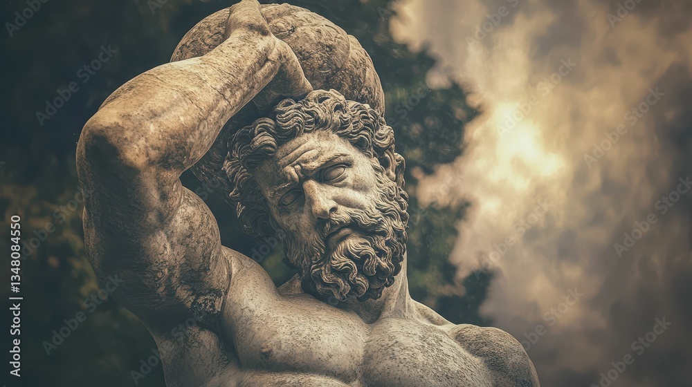 Hercules Supporting Atlas with Great Strength and Determination Hercules Supporting Atlas with Great Strength and Determination