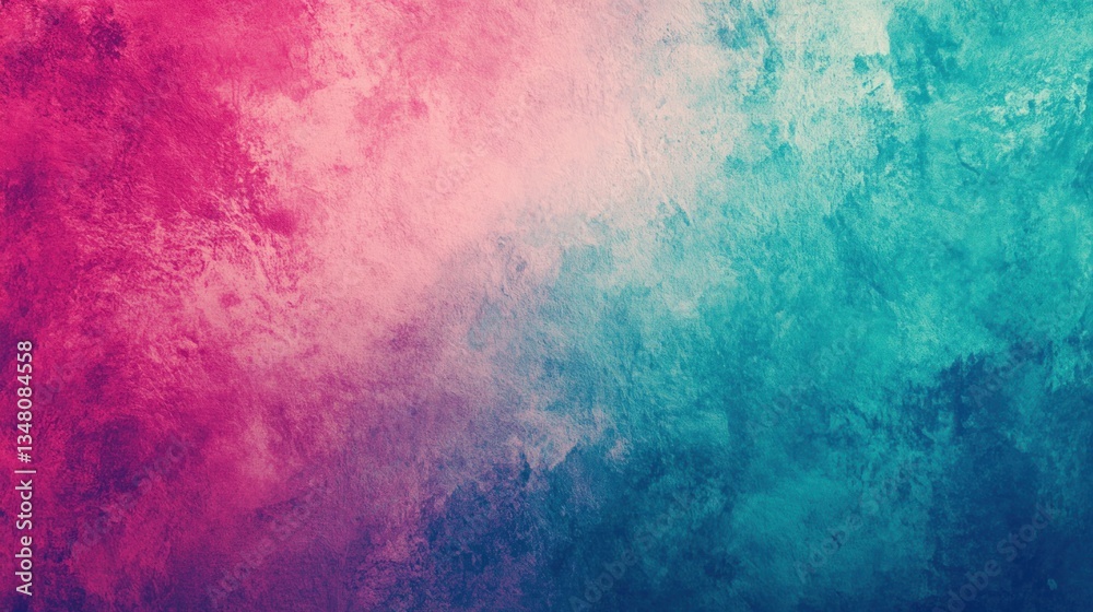 Fototapeta premium Abstract Pink and Teal Watercolor Texture: A Serene Blend of Colors