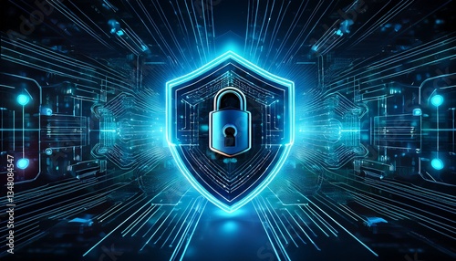 cybersecurity digital fortress data protection secure network privacy shield safeguard lock password encryption firewall virtual security