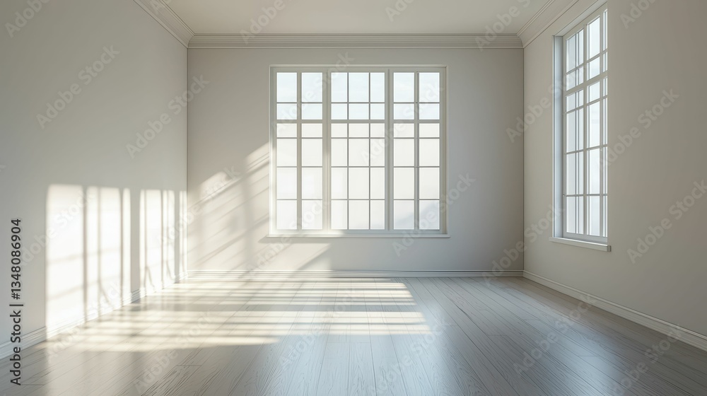 Fototapeta premium Bright Unfurnished Apartment with Natural Light and Modern Design