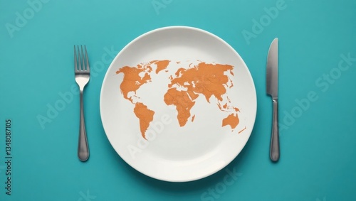 Fototapeta Naklejka Na Ścianę i Meble -  Global cuisine and culinary influences represented in a dinner setting concept