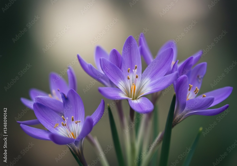 Fototapeta premium 優しい紫色の花束 柔らかな光で輝く
