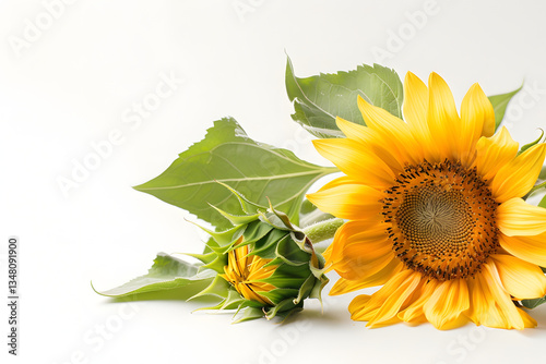 sunflowers on white background