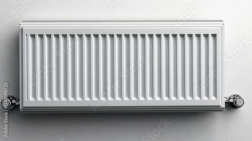 Wallpaper Mural Modern white radiator mounted on wall, designed for efficient heating in contemporary living spaces Torontodigital.ca