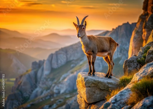 Majestic Iberian ibex roam El Torcal de Antequera's rugged peaks, captured by stunning drone photography.