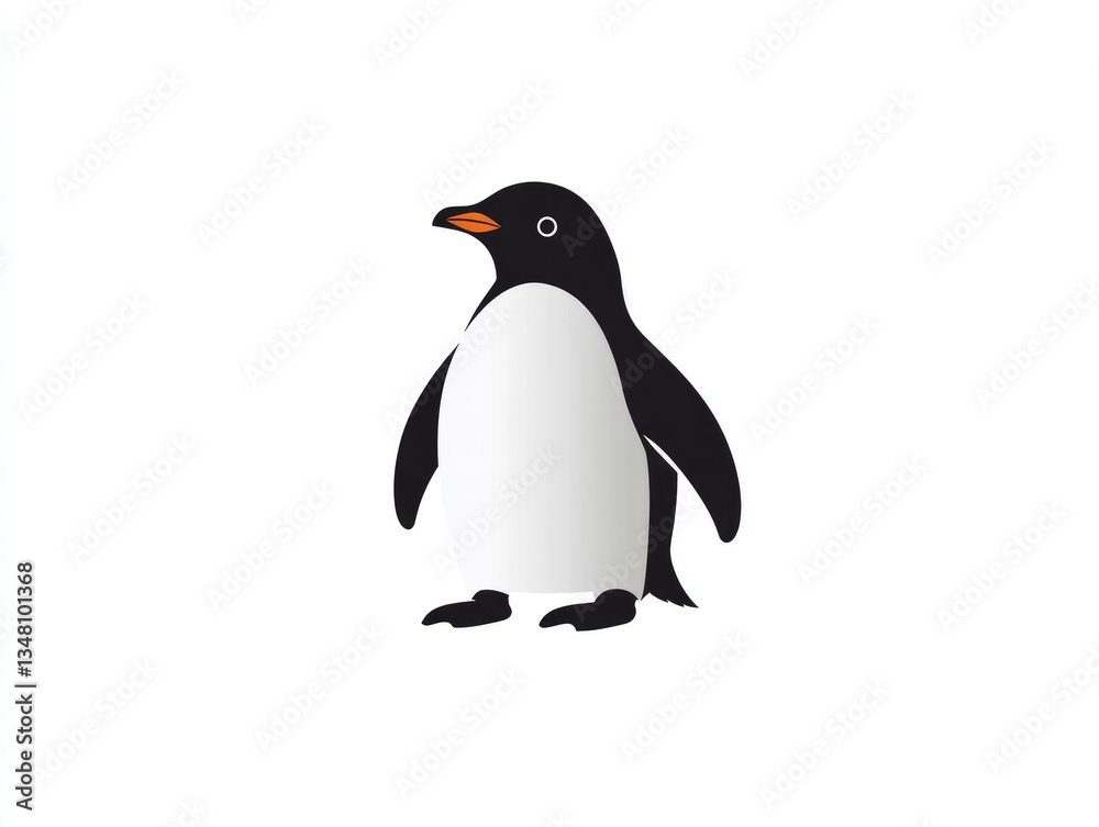 Obraz premium Cute penguin illustration on a plain background