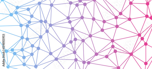 Gradient Network Connected Nodes on White
