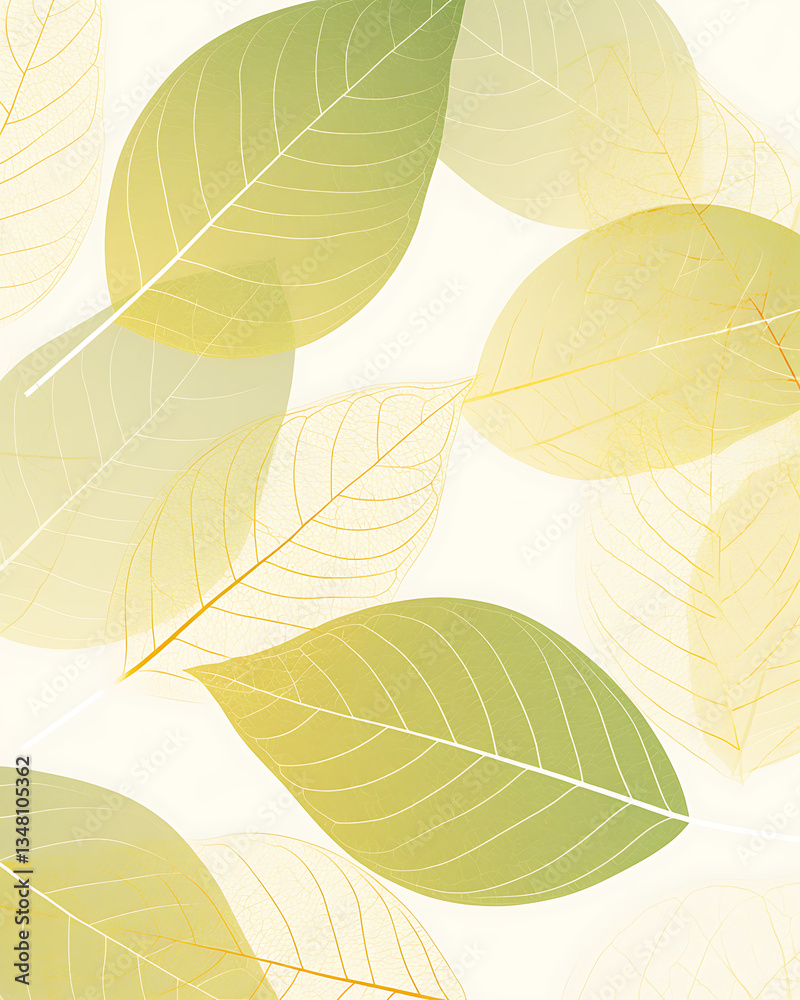 Obraz premium .Illustration of trees, leaves, grass and various botanical elements on a white background.
