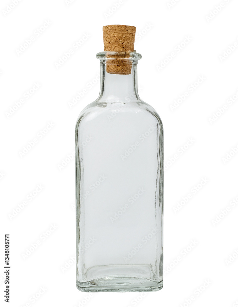 Empty Glass Bottle with Cork Empty Glass Bottle with Cork