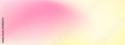 Yellow and pink smooth gradient. Springtime color blur background. Summer mood pastel blurred gradient backdrop. Soft abstract spring theme wallpaper for poster, banner, template, presentation. Vector