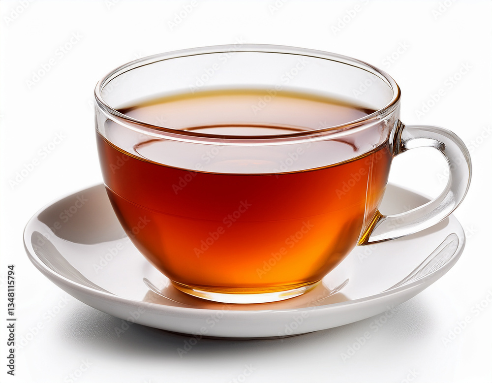 A cup of warm tea, isolated on white background A cup of warm tea, isolated on white background